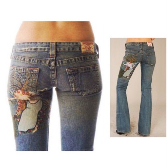 True Religion Denim - True Religion Lady Godiva Peacock Bobby Jeans NEW
